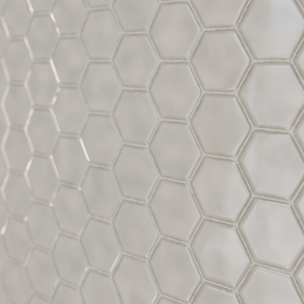 和風亀甲タイルテクスチャ 白磁