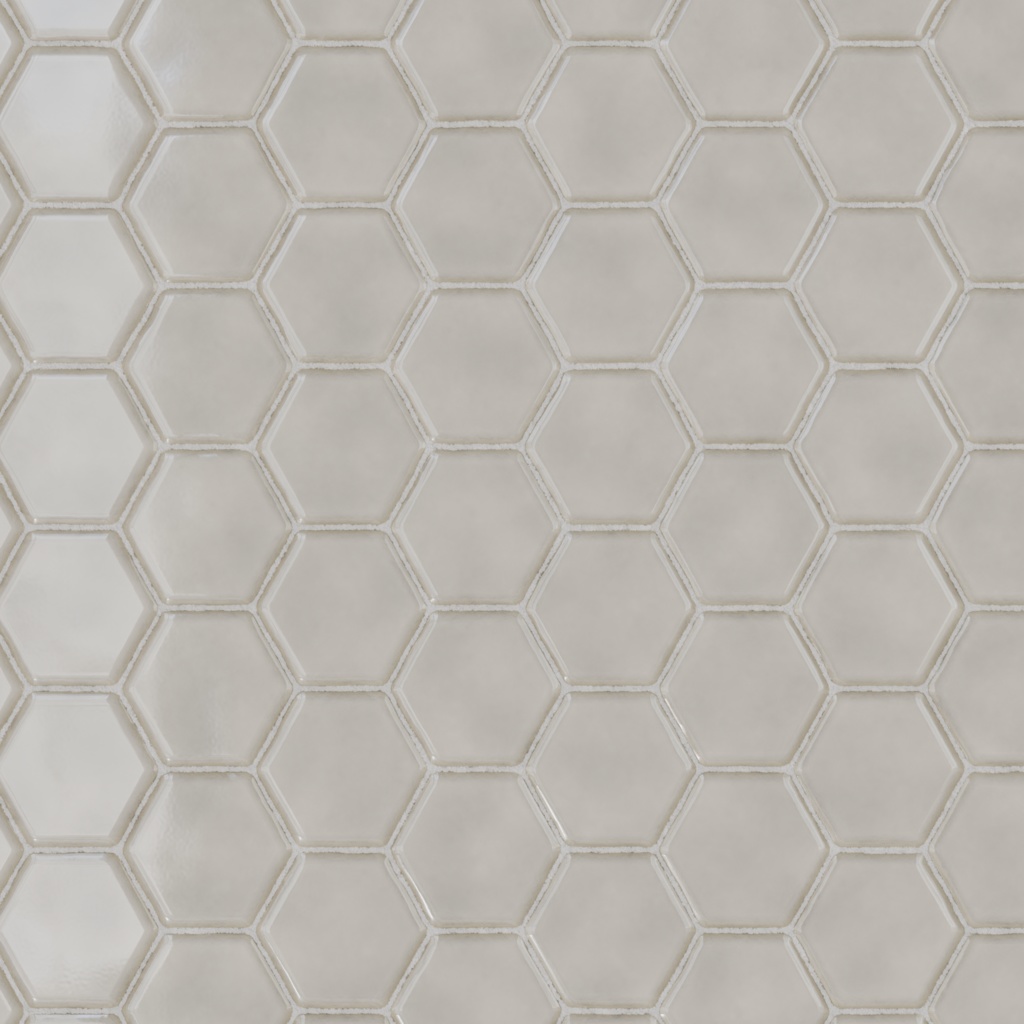 和風亀甲タイルテクスチャ 白磁