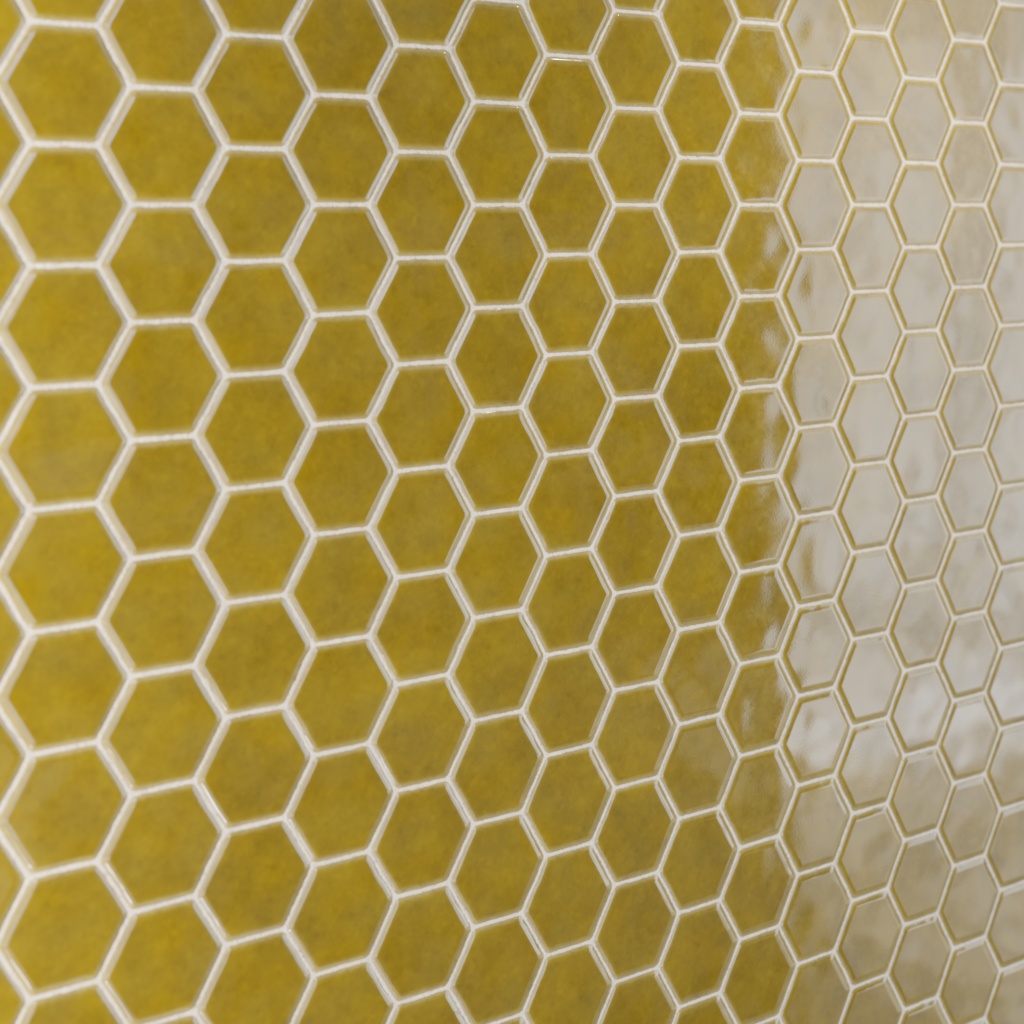 和風亀甲タイルテクスチャ からし