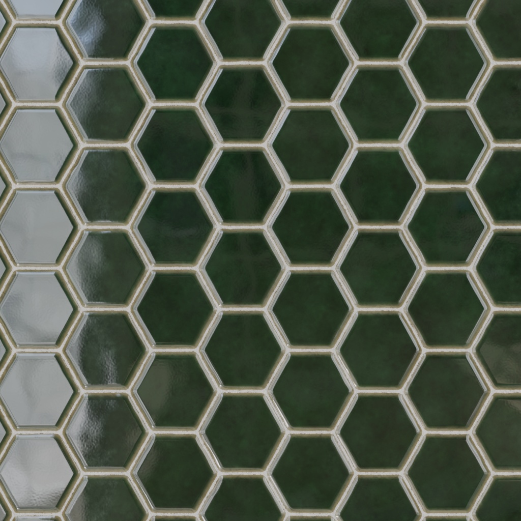 和風亀甲タイルテクスチャ 織部