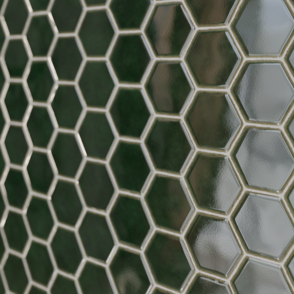 和風亀甲タイルテクスチャ 織部