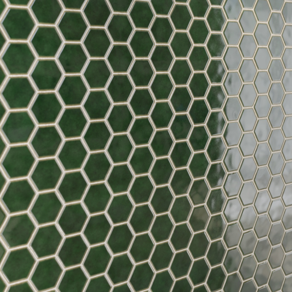 和風亀甲タイルテクスチャ 織部