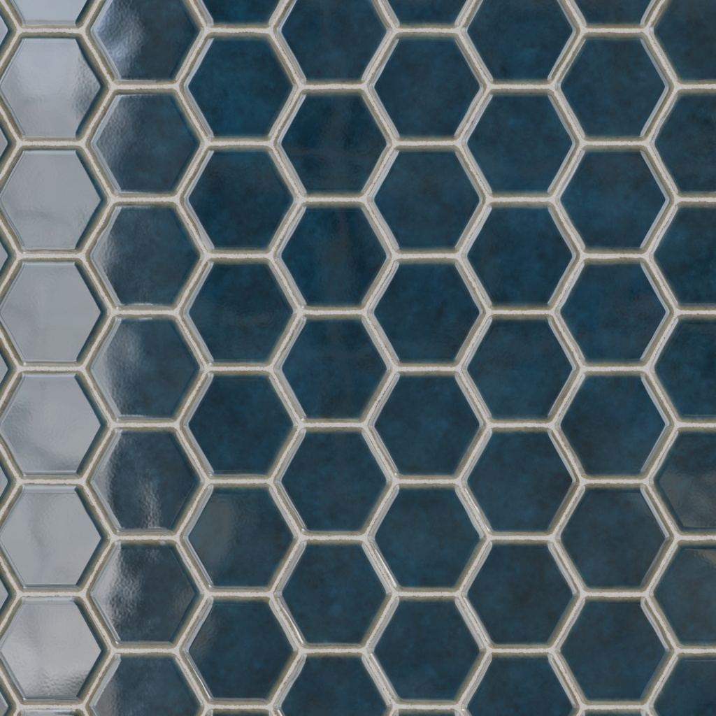 和風亀甲タイルテクスチャ 藍