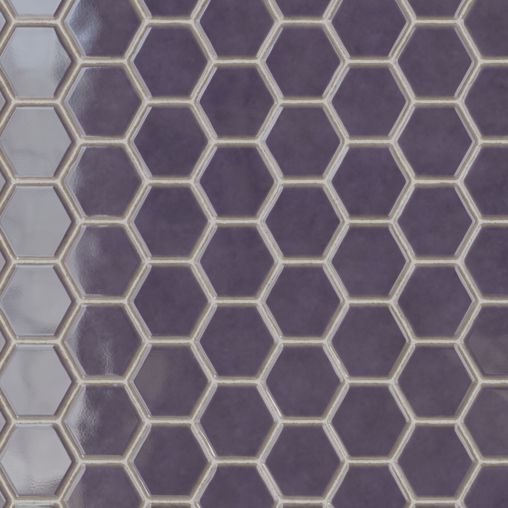 和風亀甲タイルテクスチャ 藤色