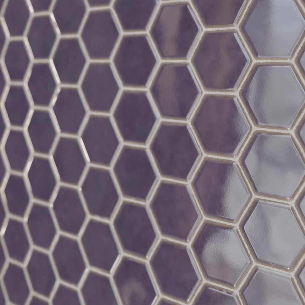 和風亀甲タイルテクスチャ 藤色