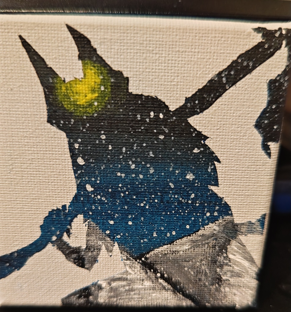 イタカシルエット画（キャンバス）