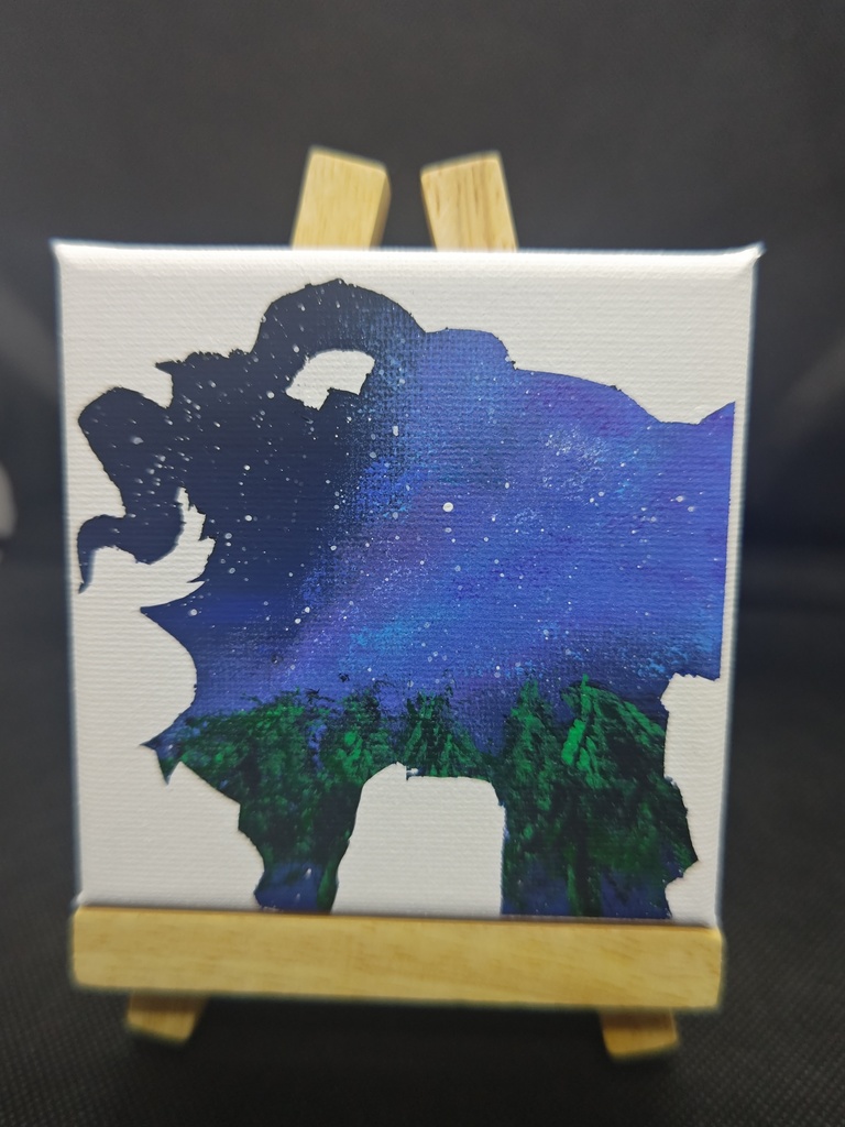 足萎えの羊シルエット画（キャンバス）