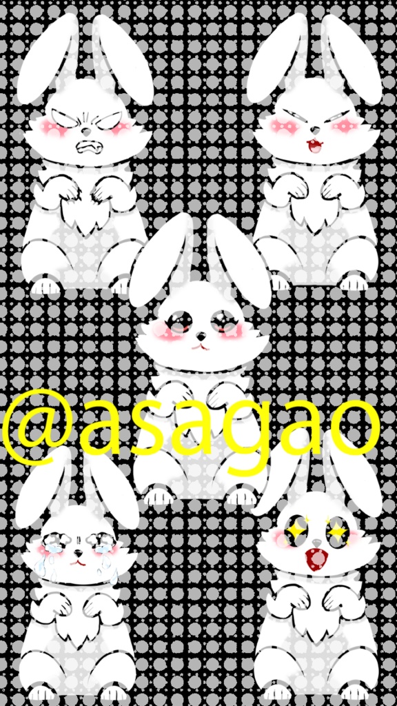 背景透過うさぎ【喜怒哀楽】