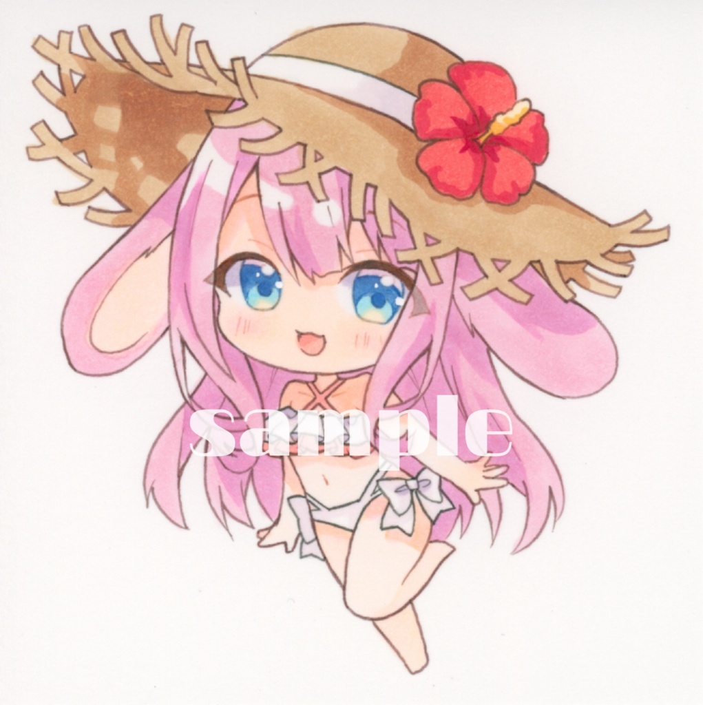 ミニ原画【Sunny Splash!】ペーパーフレーム付