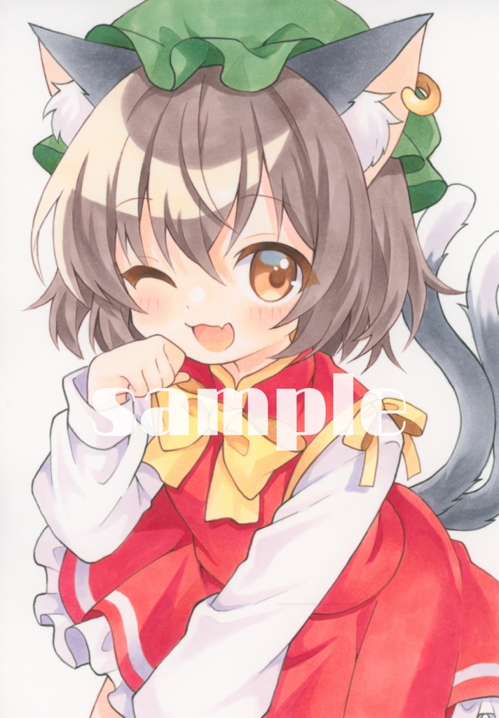 手描きイラスト 原画 東方Project 橙