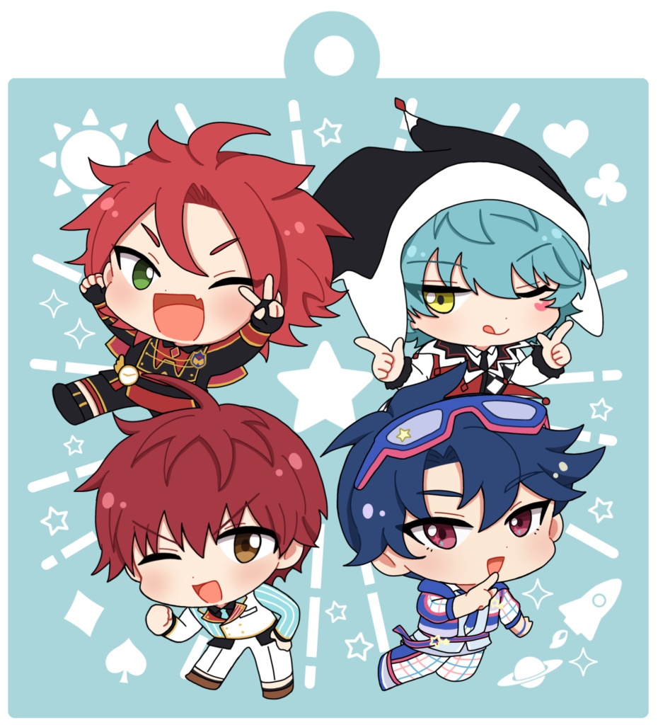 声が似てる4人のアクリルキーホルダー