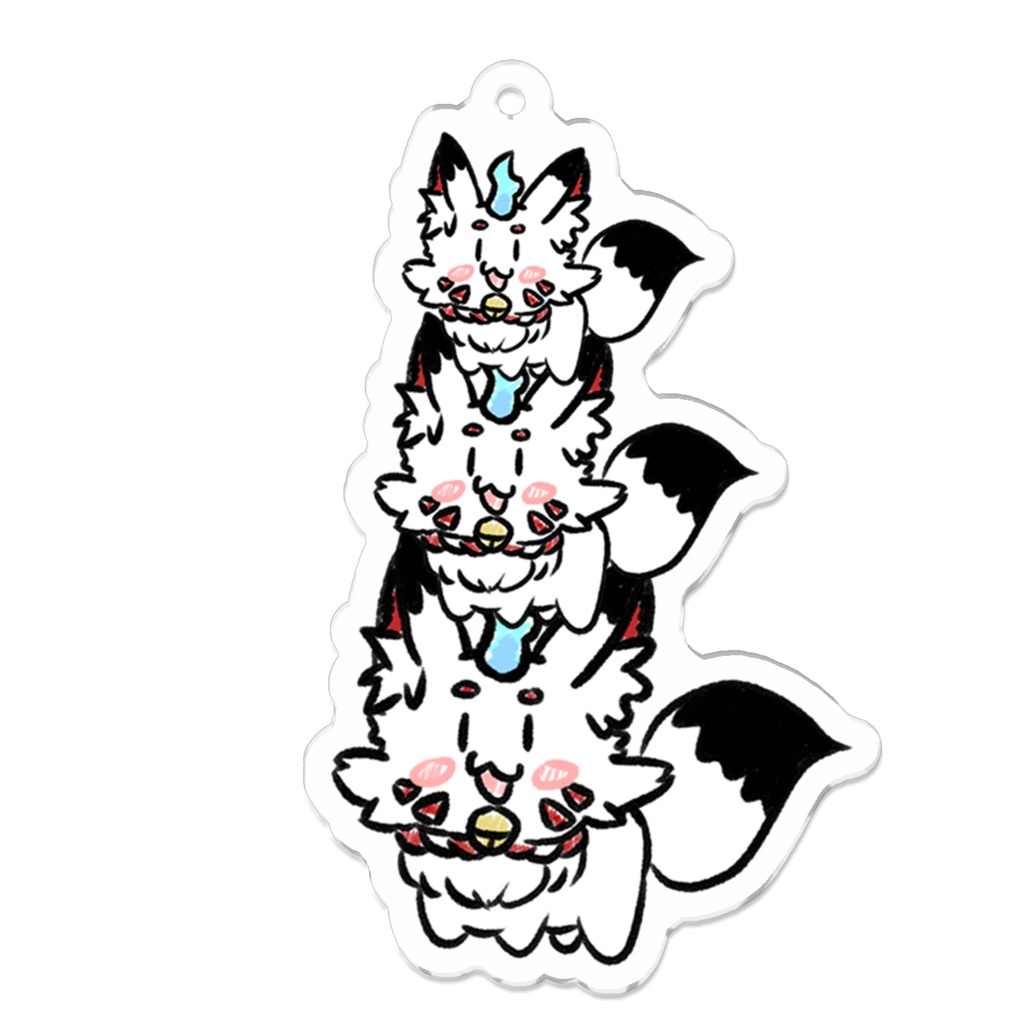 子白タワーアクリルキーホルダー（コーティング）