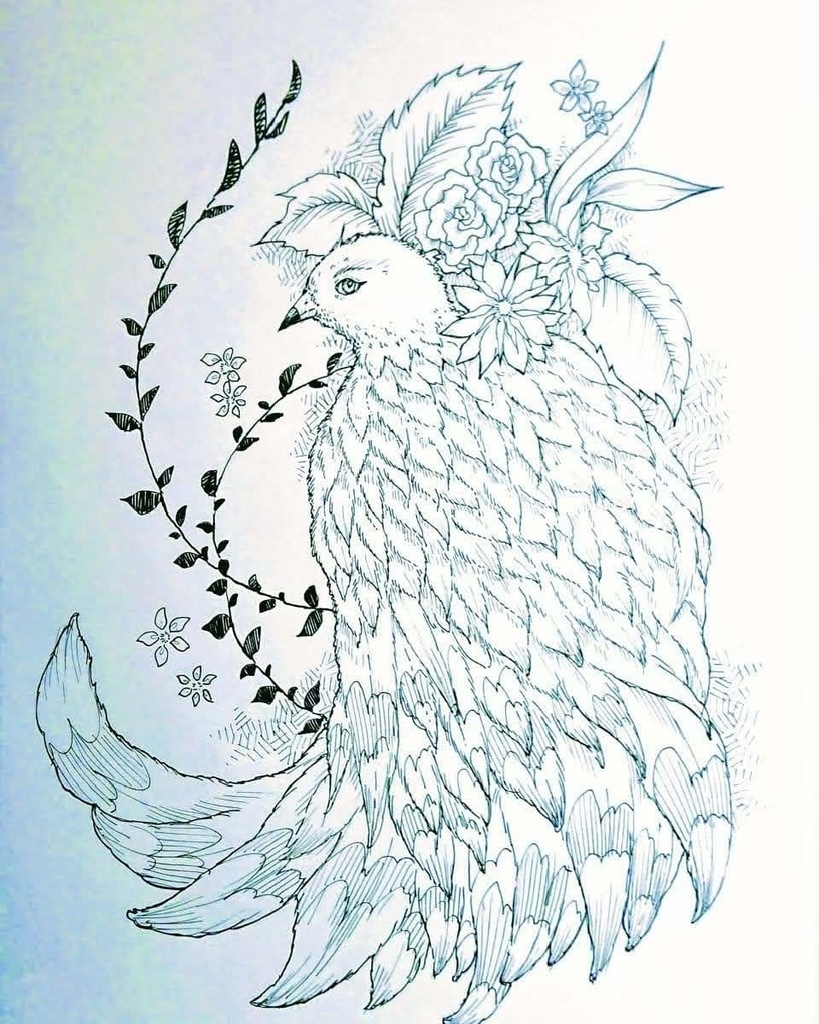 キャンバス F3 「HappyBird×木洩れ日」