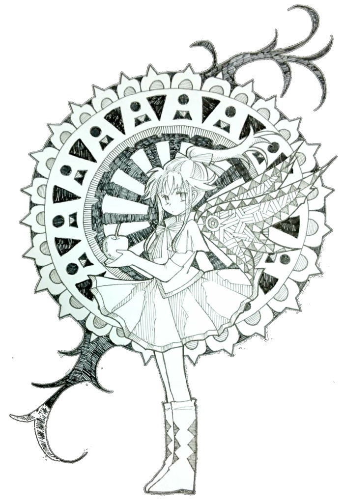 キャンバス F3 「林檎と自由翼」