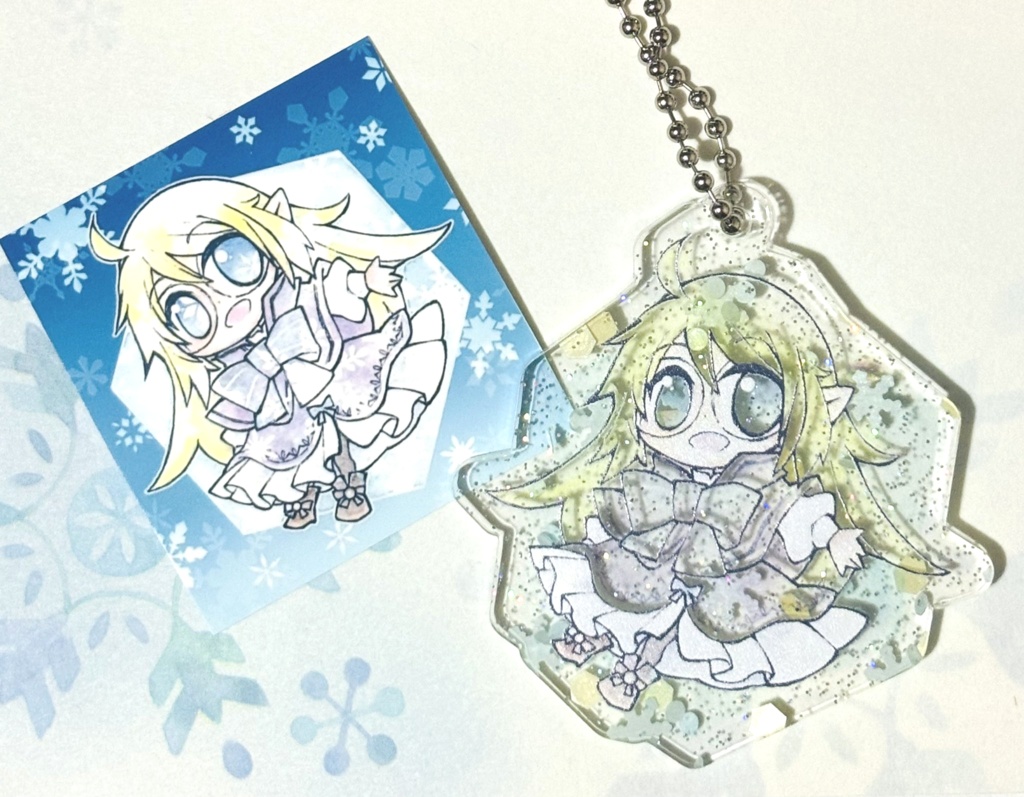 雪フレークアクキー