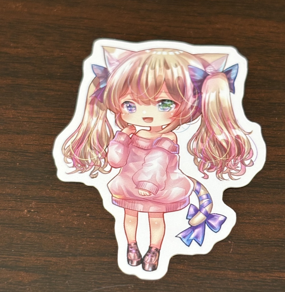 ピンクニット衣装ステッカー