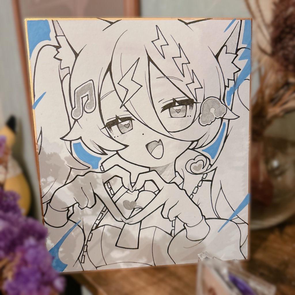 直筆サイン入り✦手描き色紙