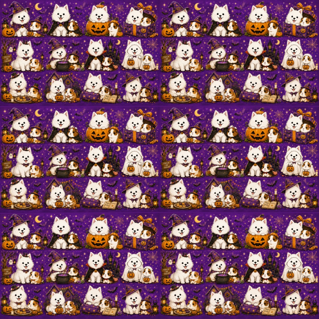 ハロウィン用デジタルラッピング　犬と小動物5種×2パターン