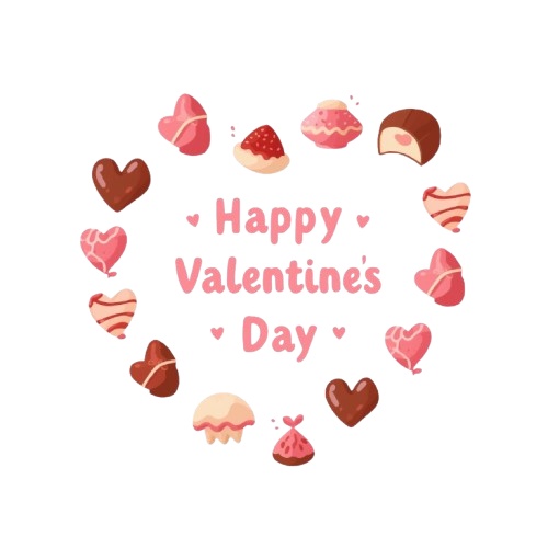 韓国トレンドを取り入れた、バレンタインクリップアート8点セット