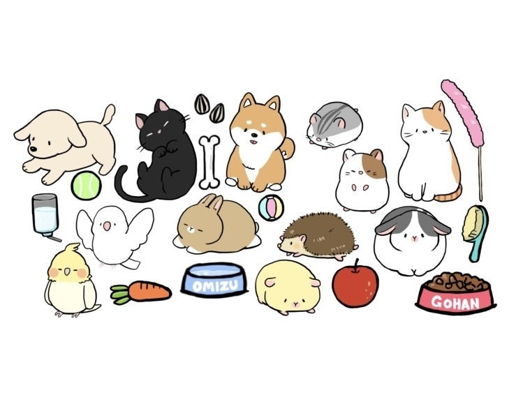 わんさかぺっとたち!のフレークシール