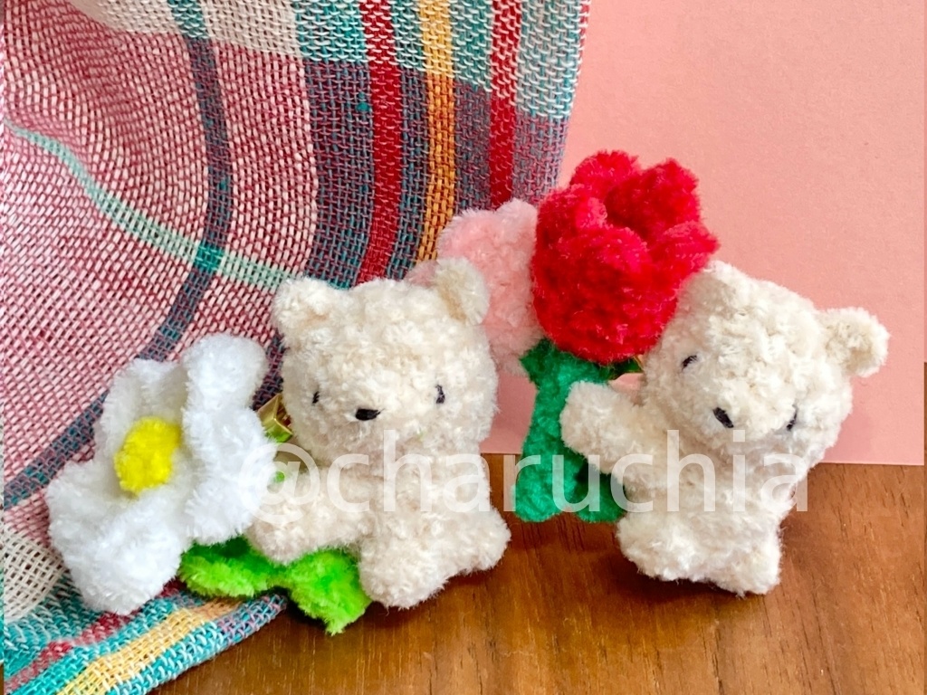 お花ぎゅっ!とくまさんブローチ💐