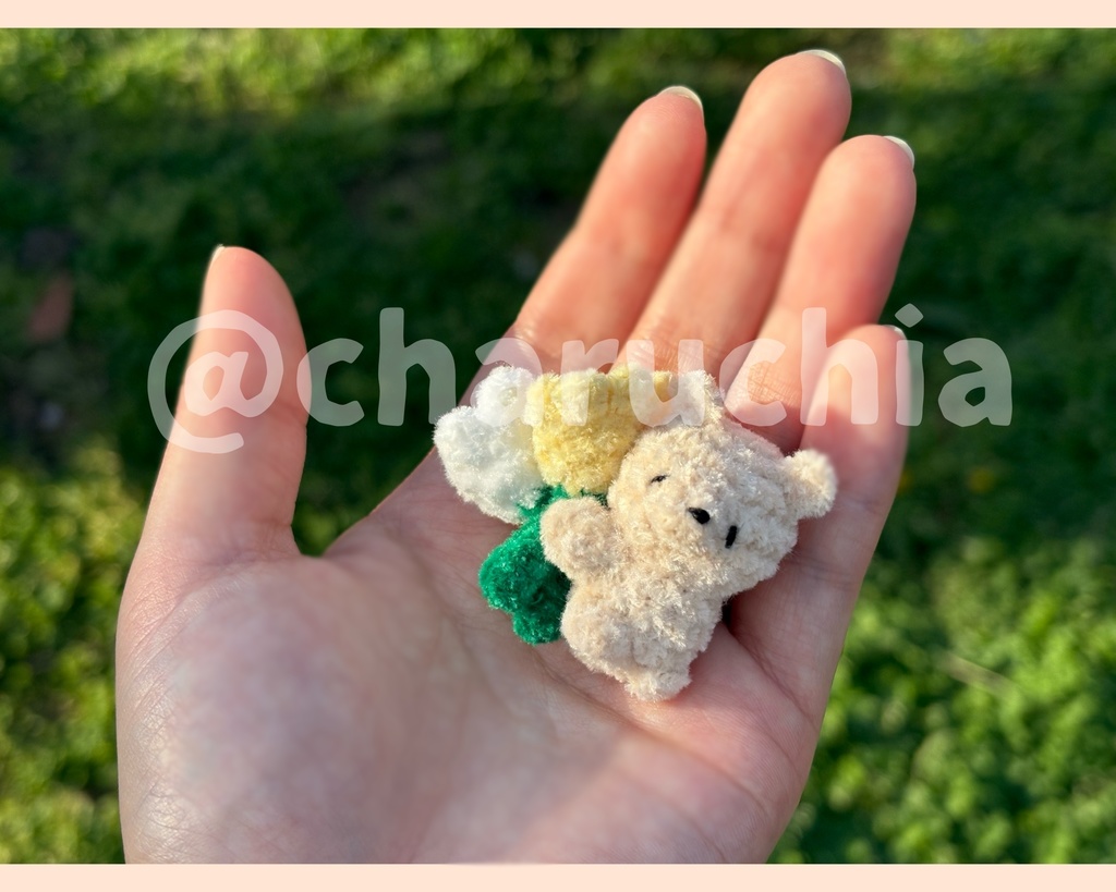 お花ぎゅっ!とくまさんブローチ💐