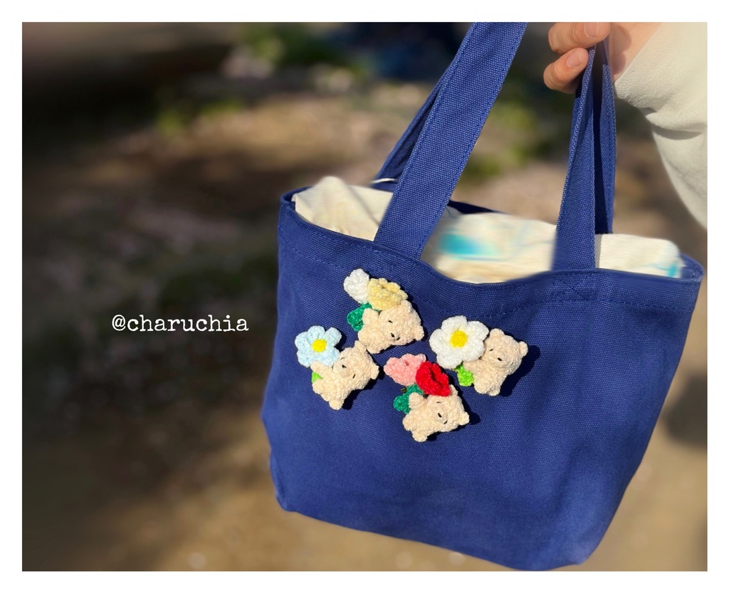お花ぎゅっ！とくまさんブローチ💐