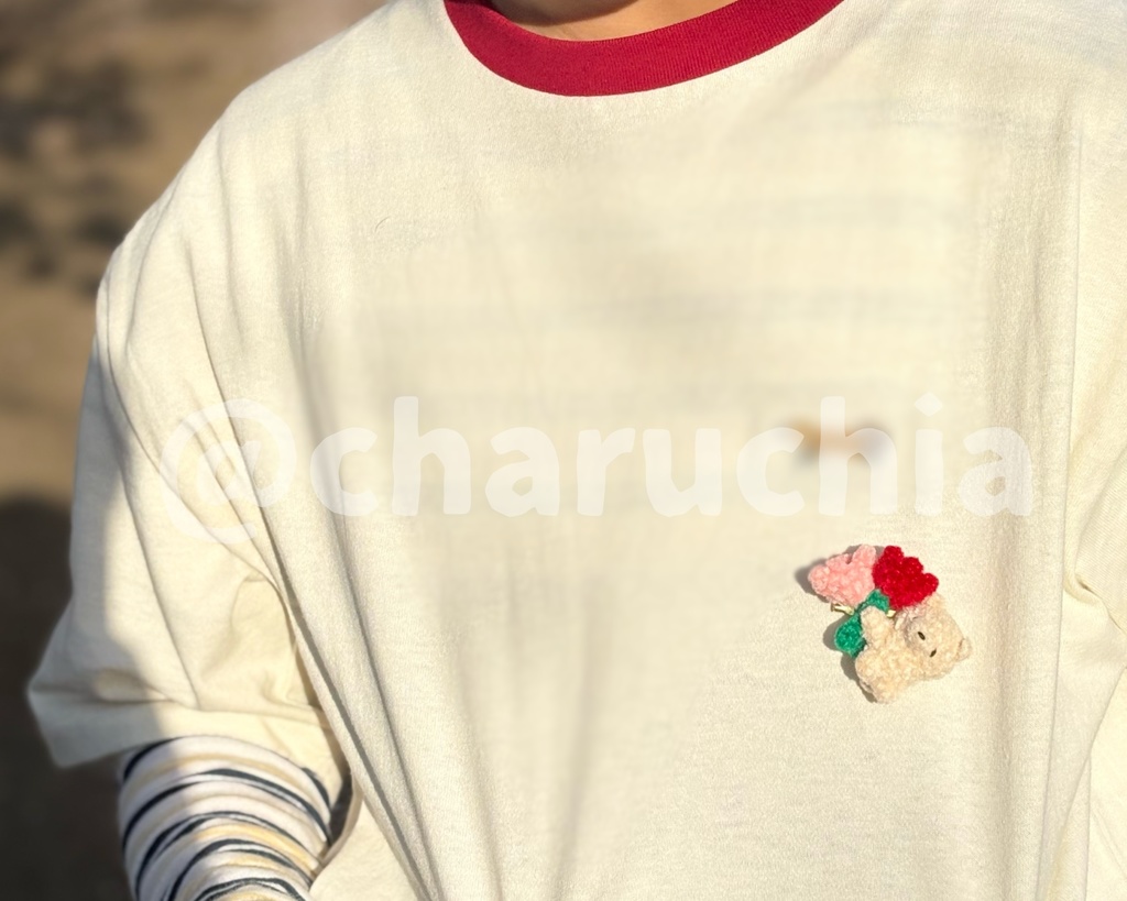 お花ぎゅっ!とくまさんブローチ💐