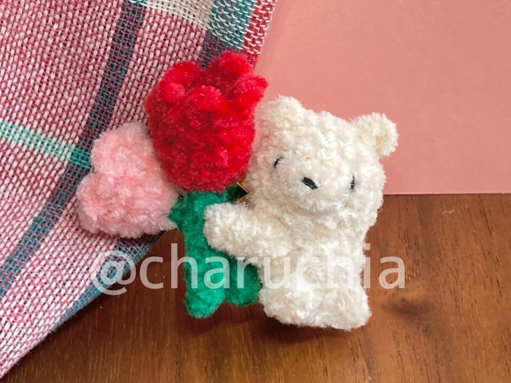 お花ぎゅっ!とくまさんブローチ💐