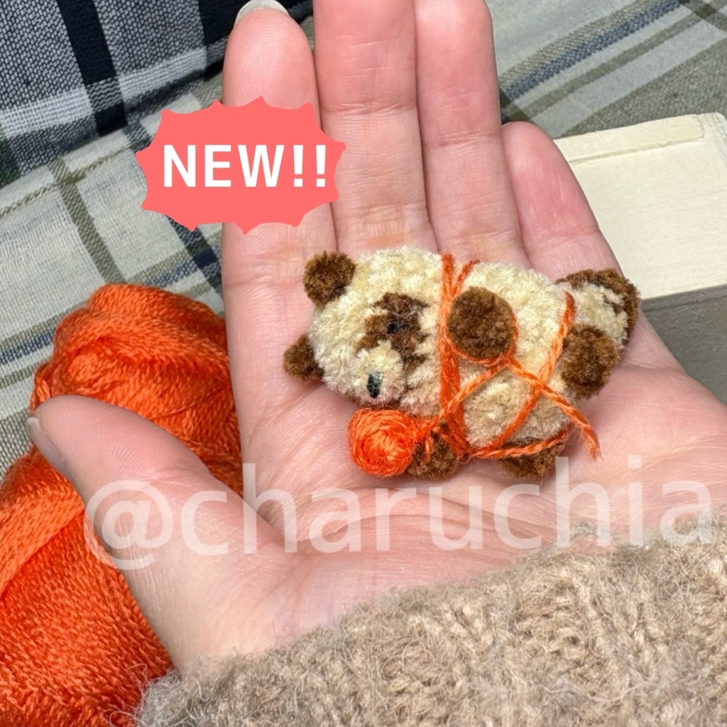 毛糸絡まりたぬきさん