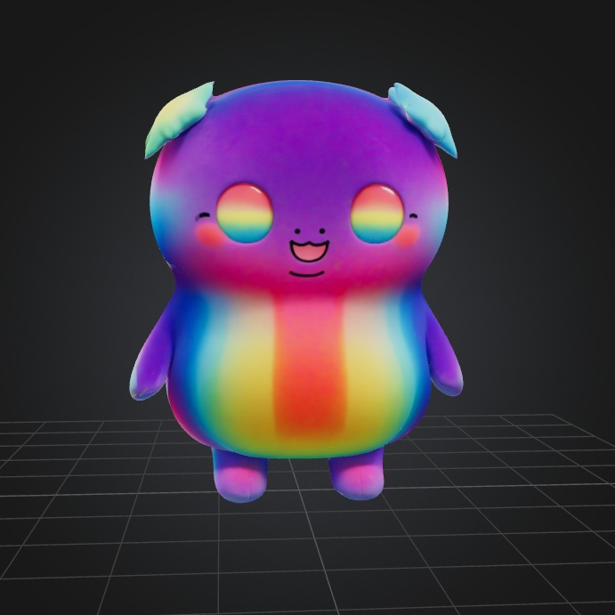 ちびパフに最適なファンタジーキャラクター：小さな翼を持つ愛らしいかわいいアバター 3D モデル VRChat