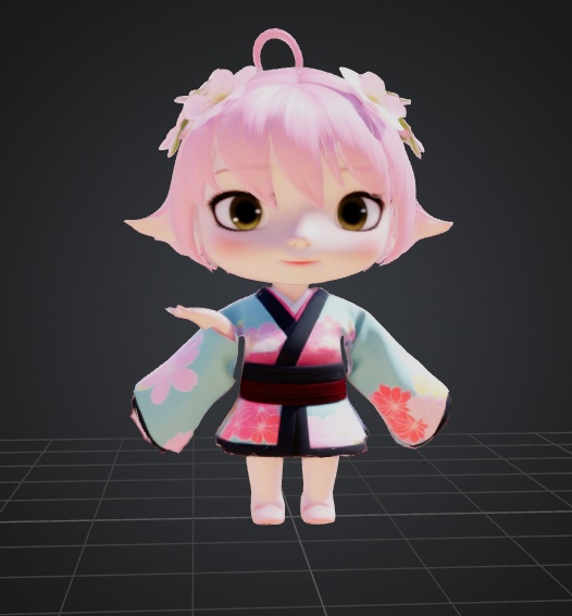 ファンタジーキャラクター 桜スプライト 3D モデル VRChat