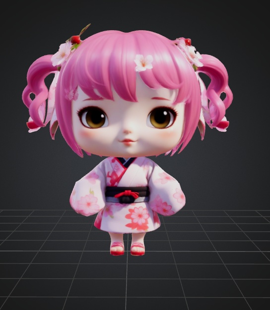 桜スプライト 3D モデル VRChat VRC に最適なファンタジー キャラクター