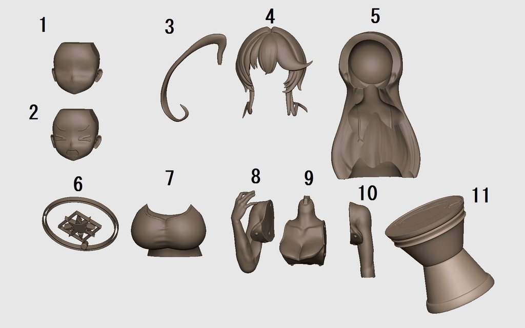 ブルアカ ユメ先輩 うごあつ胸像ガレージキット