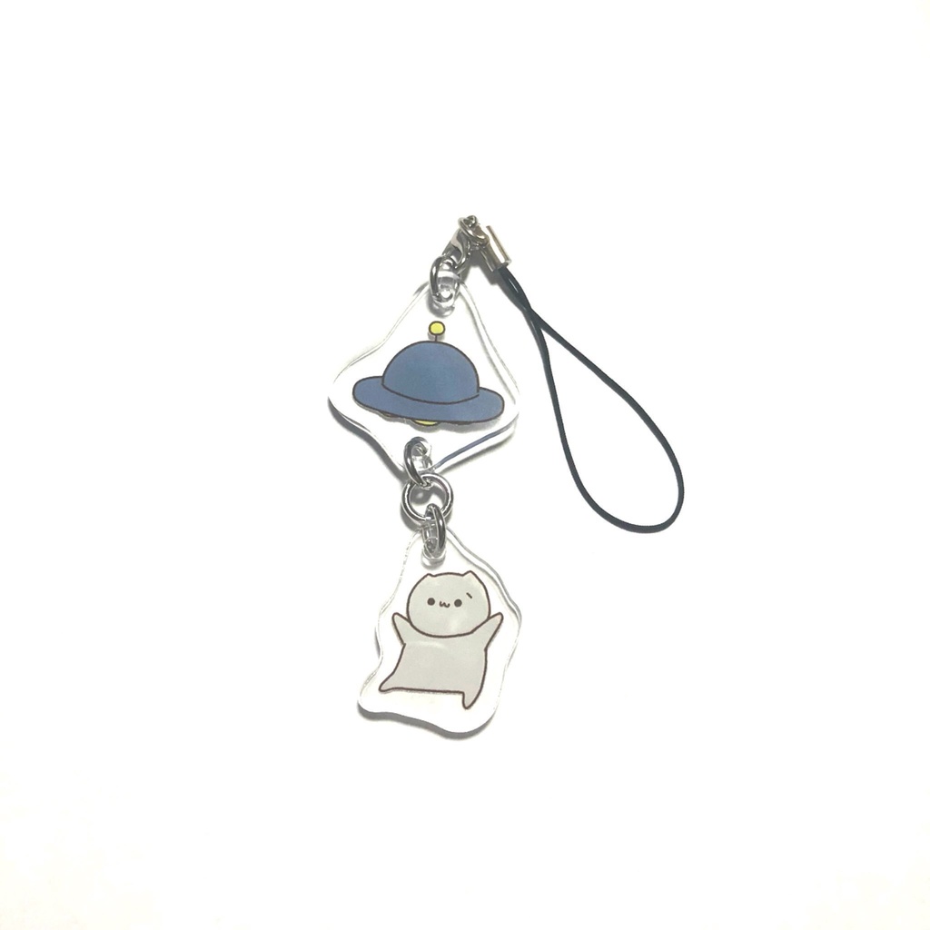ねこざわくんのふわふわアクリルストラップ