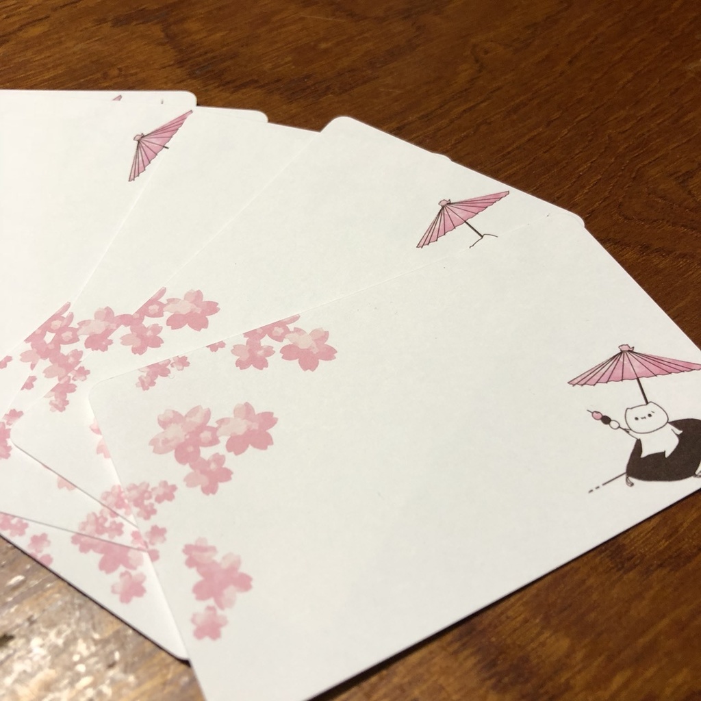 桜のメッセージカード&シールセット