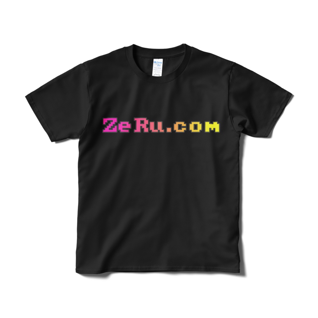 ZeRu.com Tシャツ(ブラック黒縁)