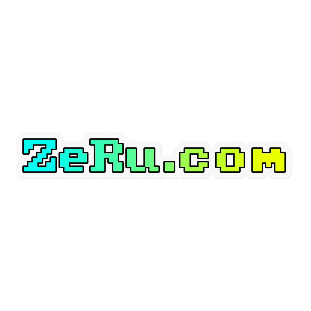 ZeRu.com クリアステッカー(水色)