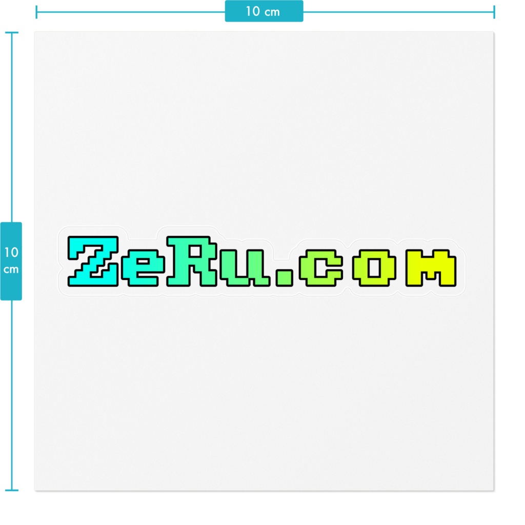 ZeRu.com クリアステッカー(水色)