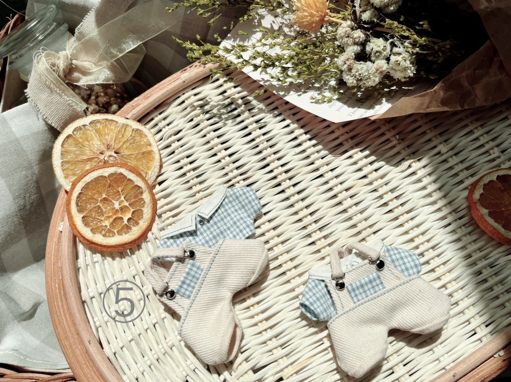 サロペット&シャツ