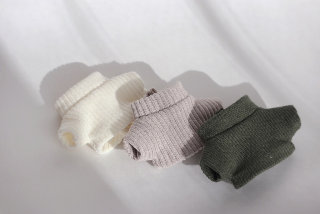 リブハイネックニット