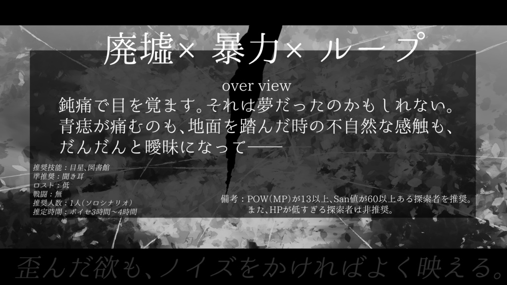 【CoCソロシナリオ】ラスタノイズ・ミラーループ