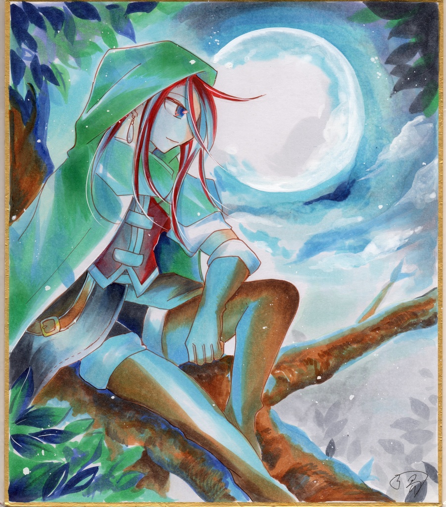 コミティア155イラスト色紙原画