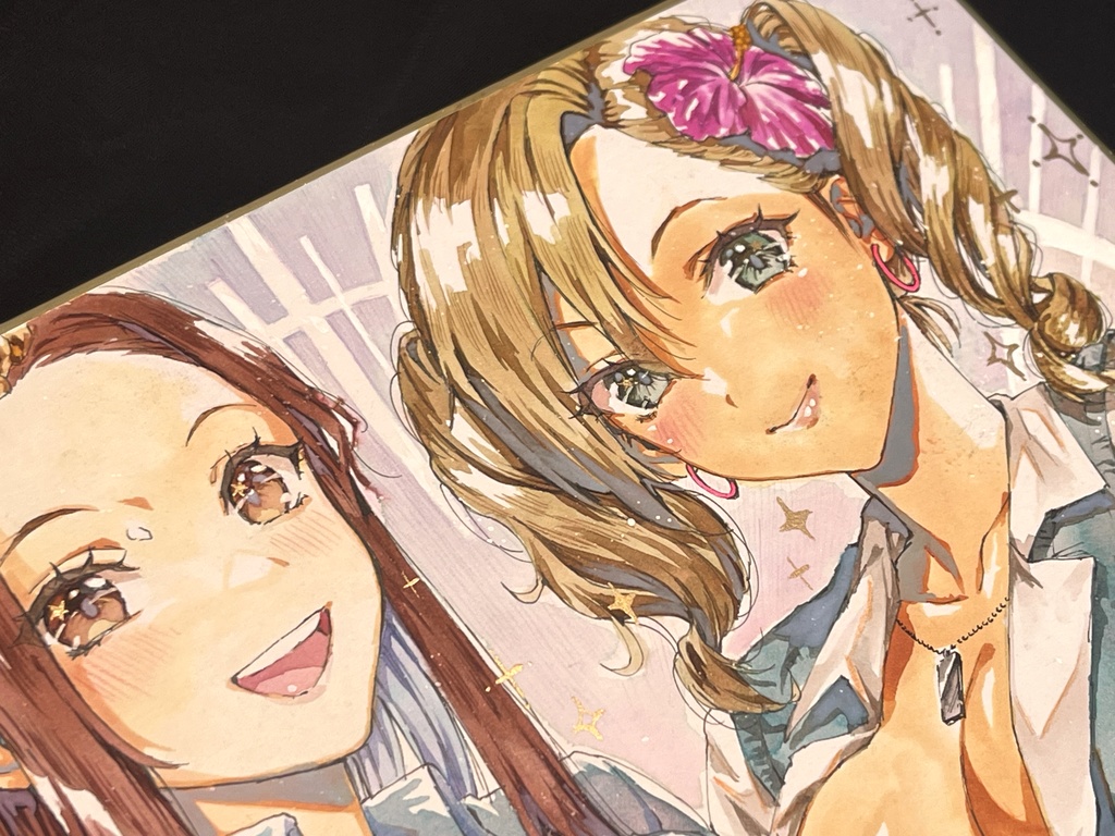 キラキラギャル二人な色紙