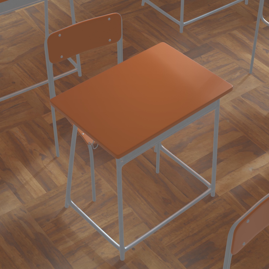学校机_blender3dモデル素材