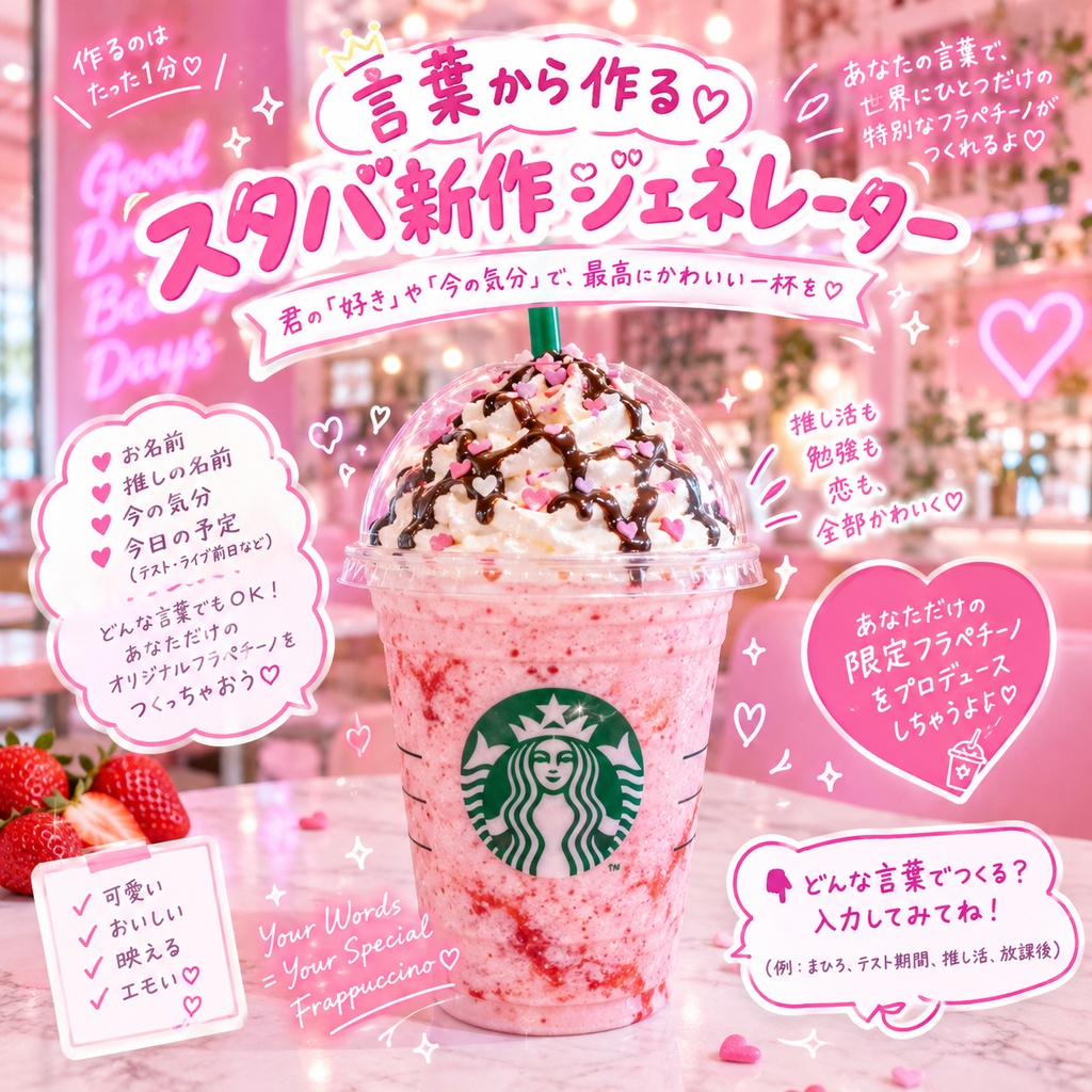言葉から作る♡スタバ新作ジェネレーター