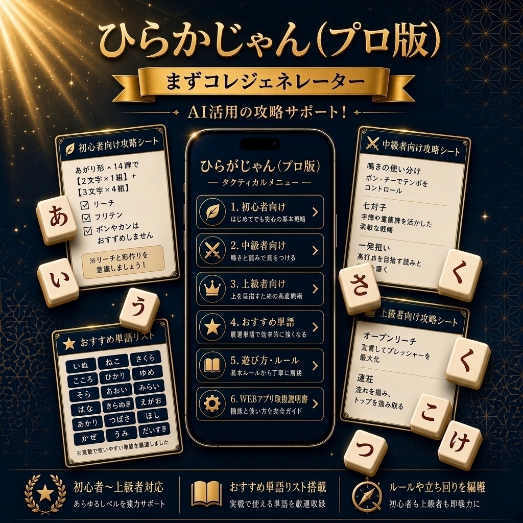 ひらがじゃん(プロ版)まずコレジェネレーター
