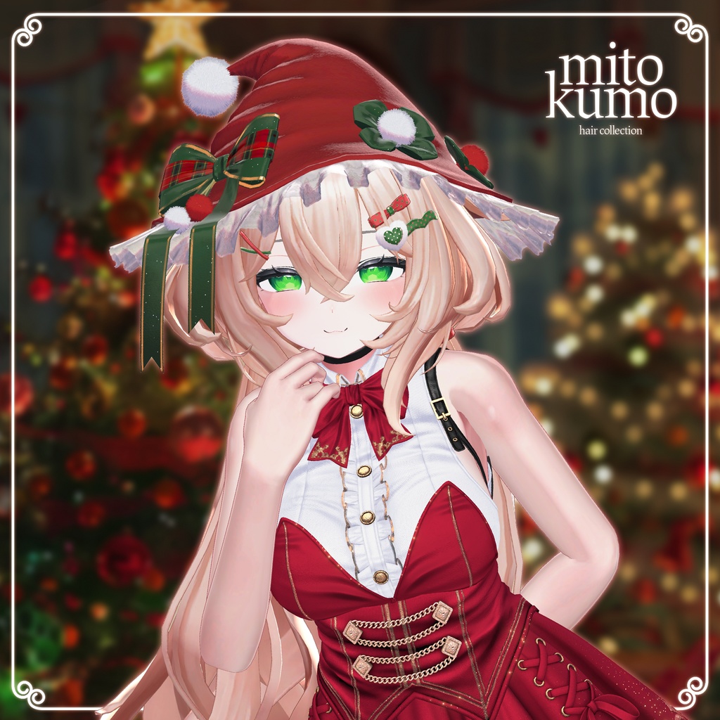 🔴【FREE】【VRC】 ◈Velvet Holly Hat◈