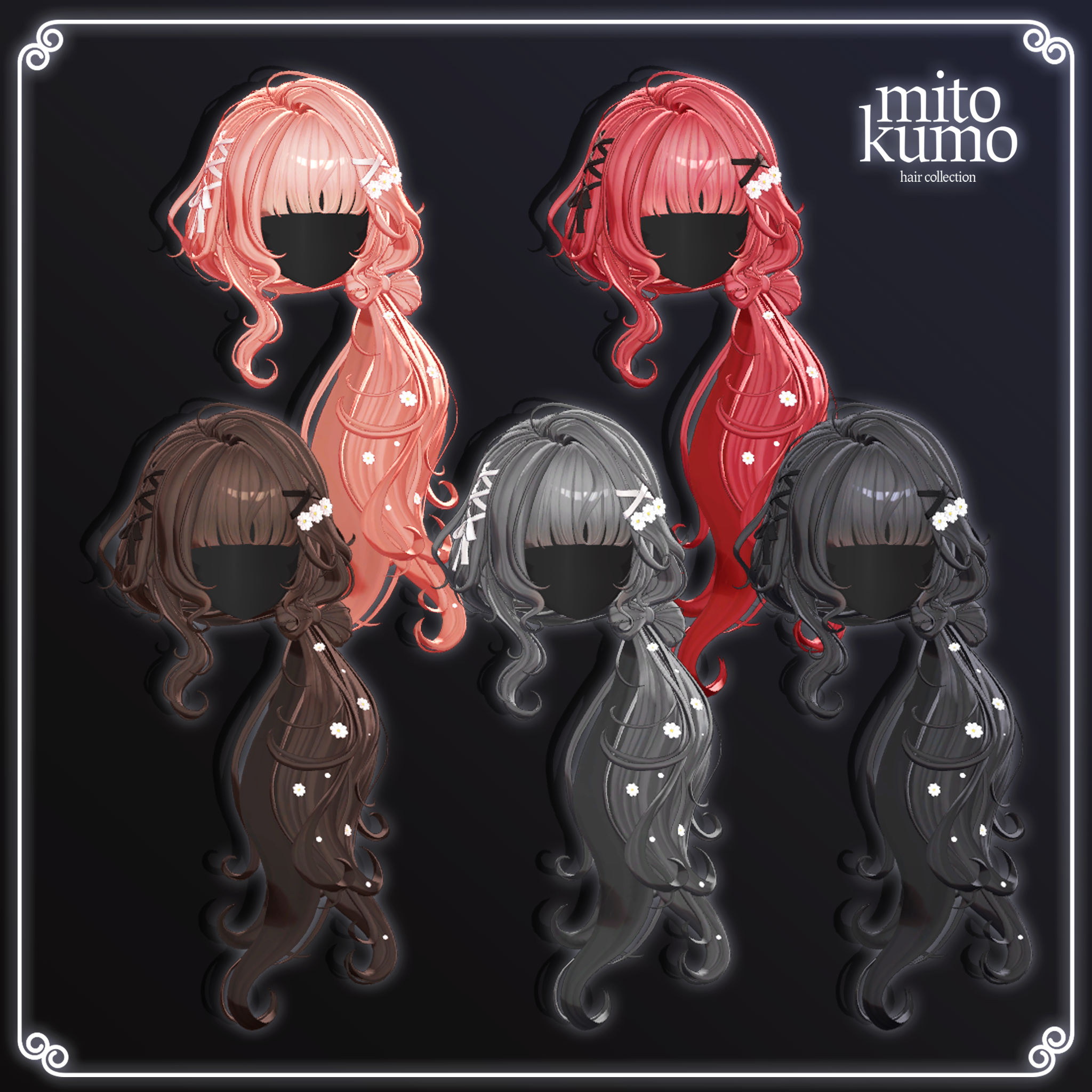 🎀【VRC Hair】 Daisy Ribbon Hair - mitokumo - BOOTH