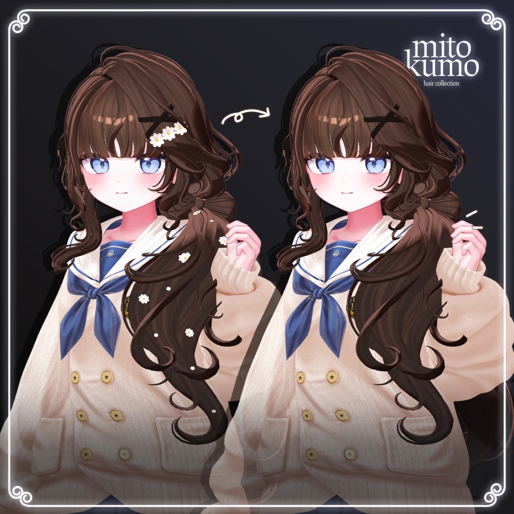 🔴On Sale 🎀【VRC Hair】 ◈Daisy Ribbon Hair◈